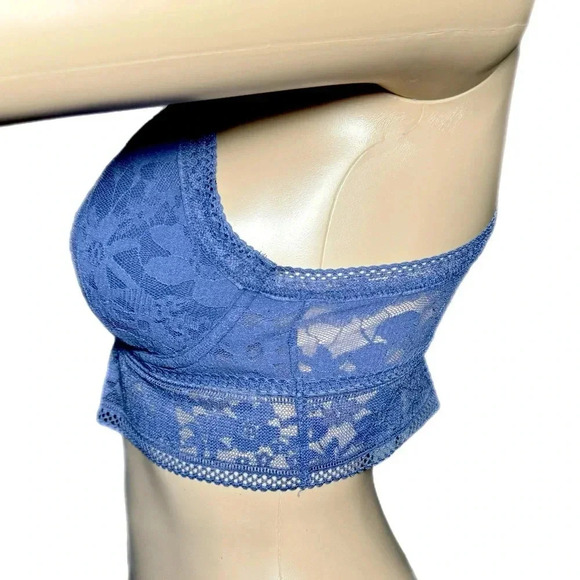 Victorias Secret Periwinkle Padded Lace Bralette Size Small Bra Racer Back - Picture 2 of 10